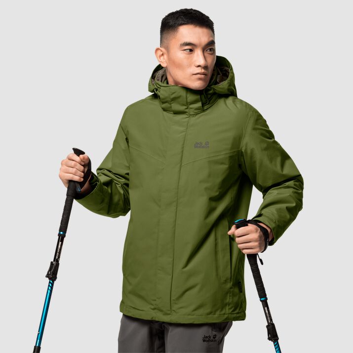 Chamarra Outdoor Jack Wolfskin Gotland 3in1 Hombre Verdes Mexico-9117352